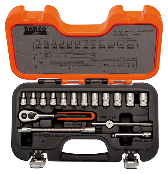Hylsysarja Bahco S160 1/4in 16-osainen