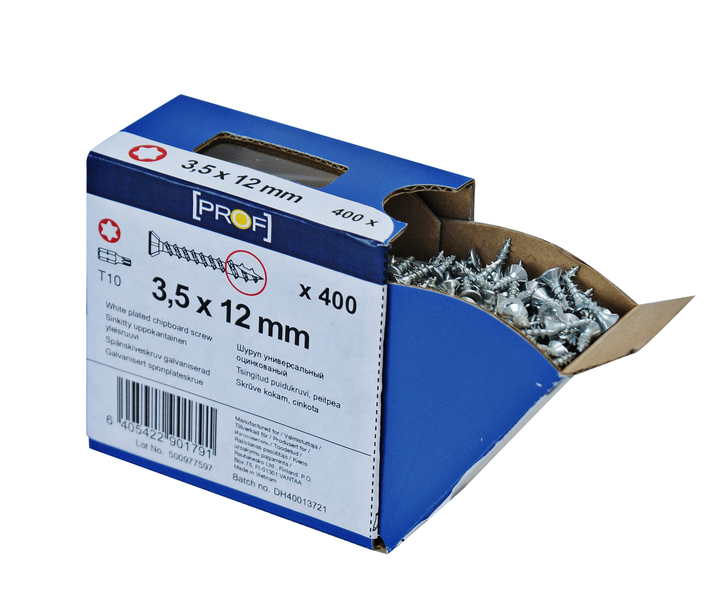 Yleisruuvi PROF uppokanta Zn T10 3,5x12mm 400kpl