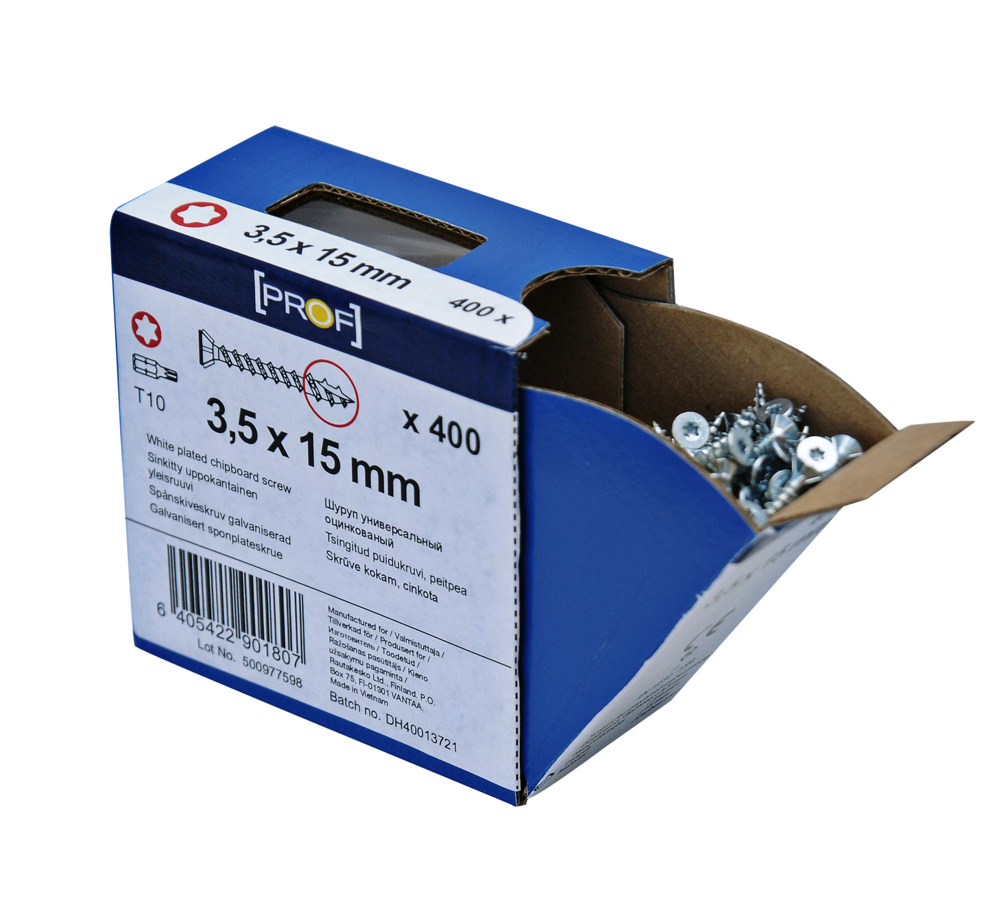 Yleisruuvi PROF uppokanta Zn T10 3,5x15mm 400kpl