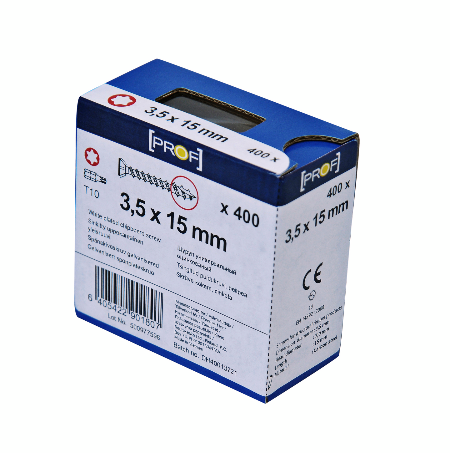 Yleisruuvi PROF uppokanta Zn T10 3,5x15mm 400kpl