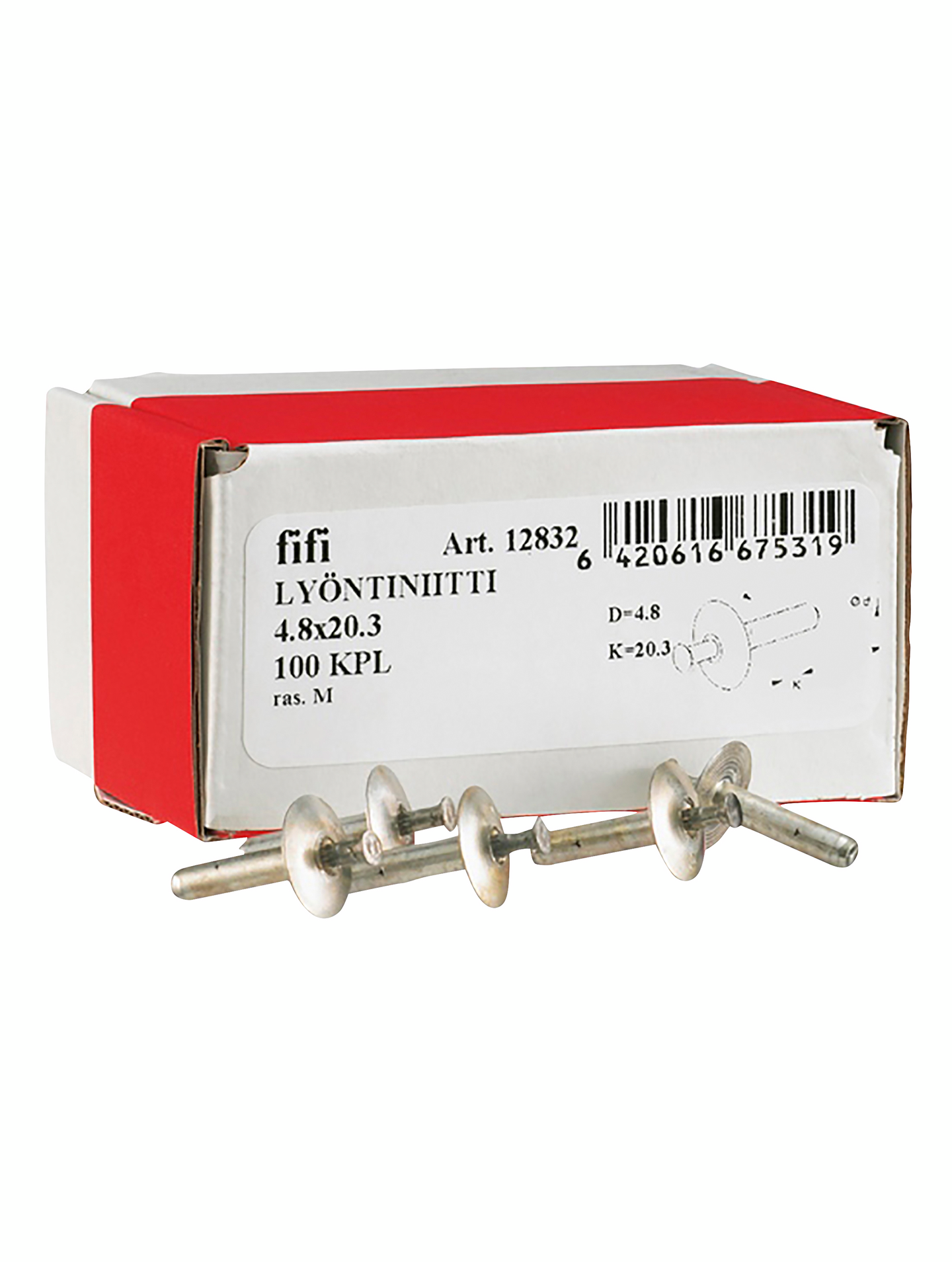 Lyöntiniitti fischer 4,8x25 100kpl