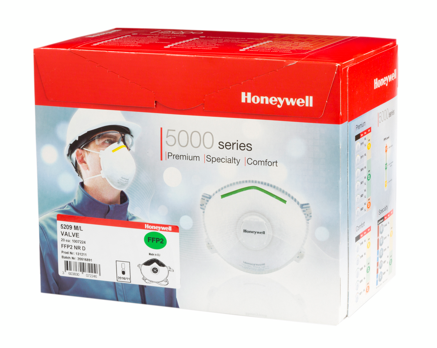 Hengityssuojain Honeywell 5209 FFP2 venttiilillä 20 kpl