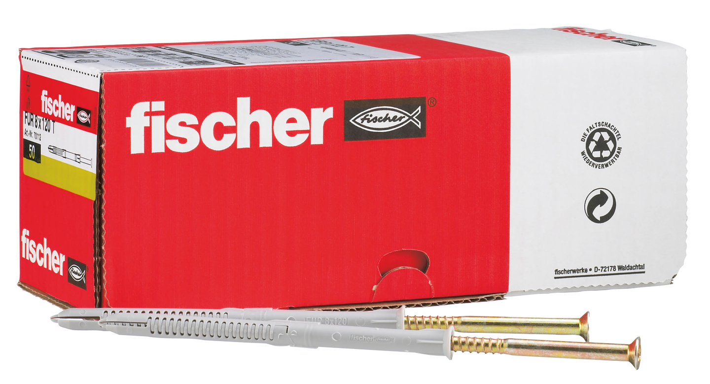 Karmitulppa Fischer FUR 10x100 uppokanta sähkösinkitty 50kpl