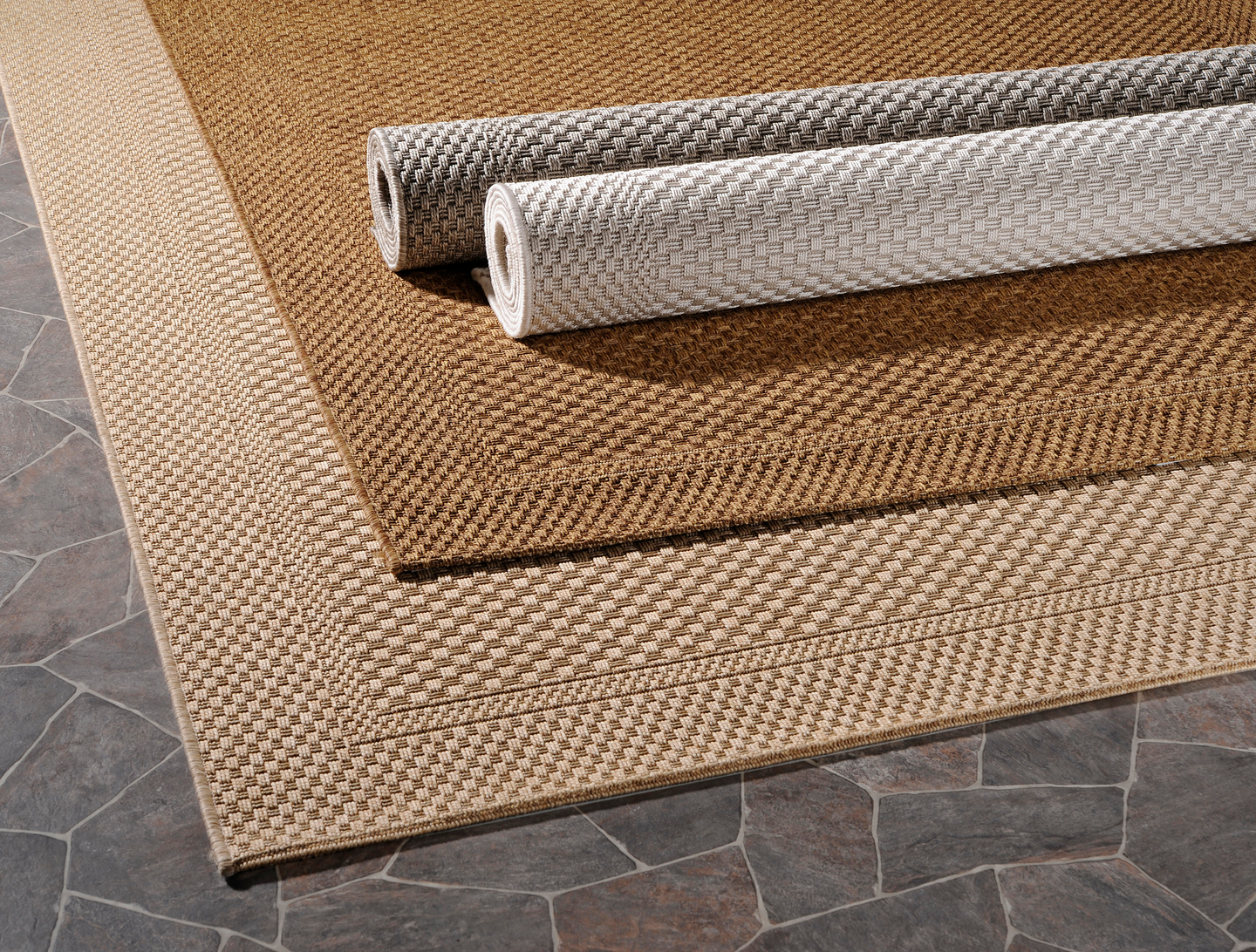 Terassimatto Cello Grace 140x200cm luonnonvalkoinen 39119