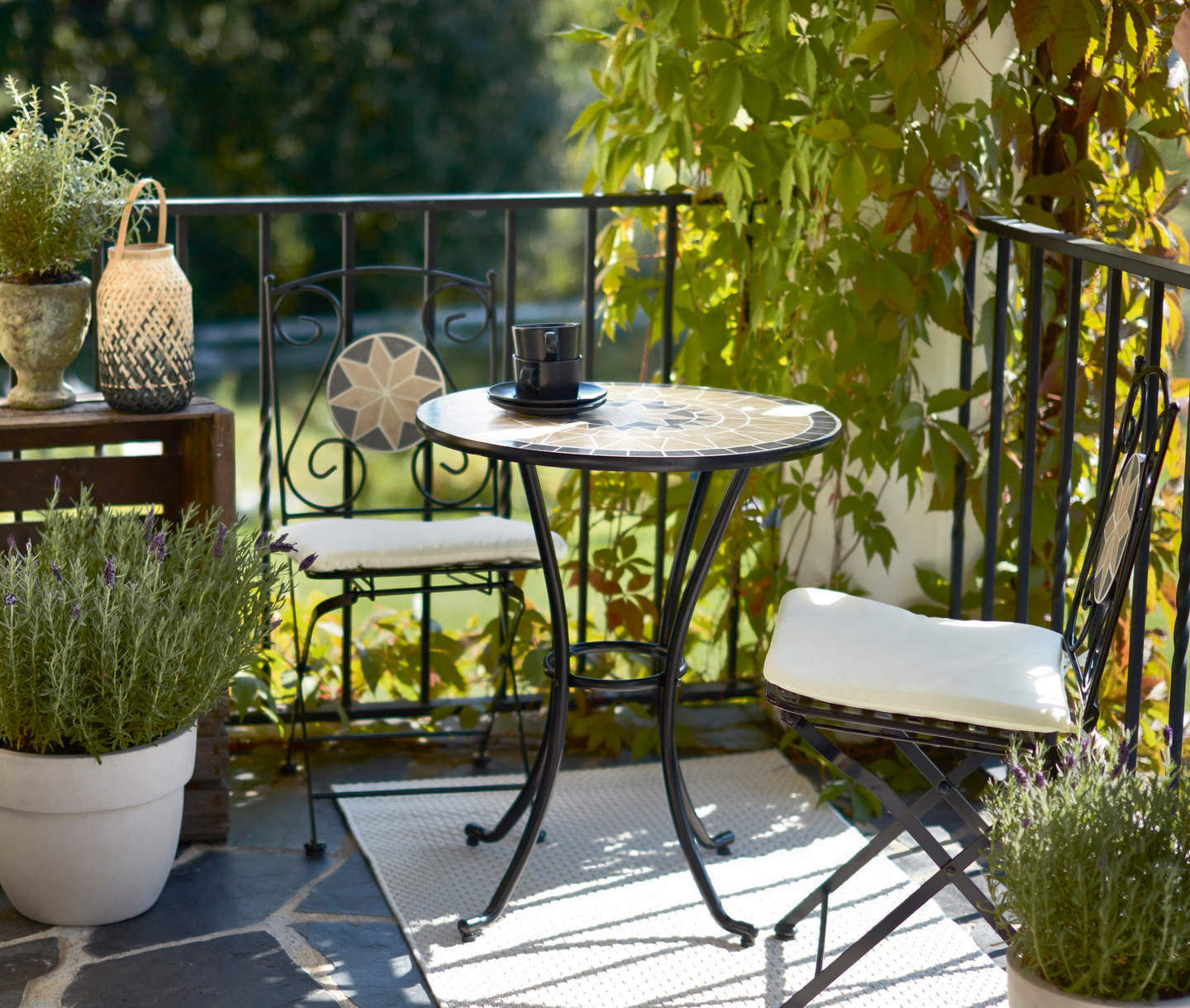 Terassimatto Cello Grace 140x200cm luonnonvalkoinen 39119