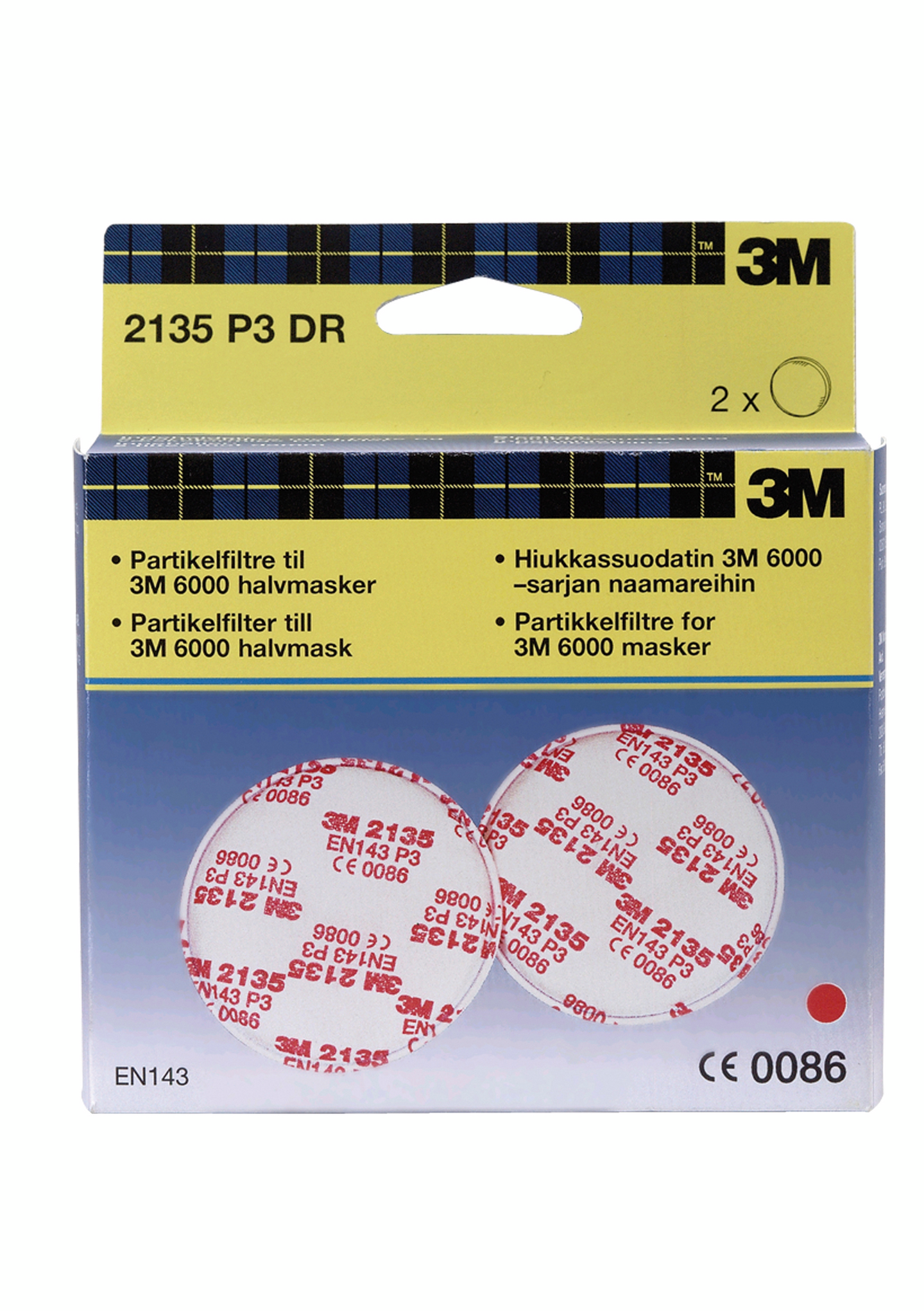 Hiukkassuodatin 3M 2135DR P3 puolinaamariin