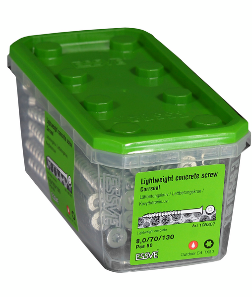 Kevytbetoniruuvi 8x130 CR 105307 50kpl