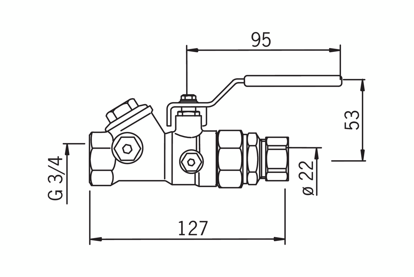 Pumppuventtiili Oras Osyrex 3/4-22 413022