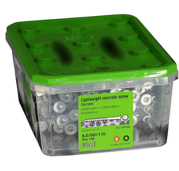 Kevytbetoniruuvi ESSVE 8x110 105305 100kpl