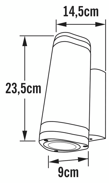 Ulkoseinävalaisin Konstsmide Modena musta GU10 IP44