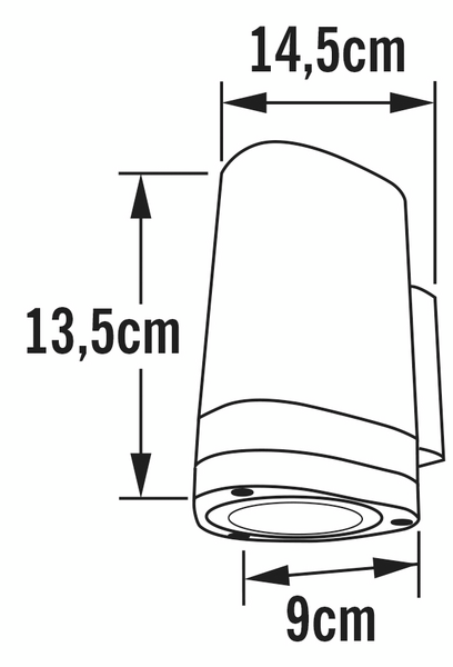 Ulkoseinävalaisin Konstsmide Modena musta GU10 IP44