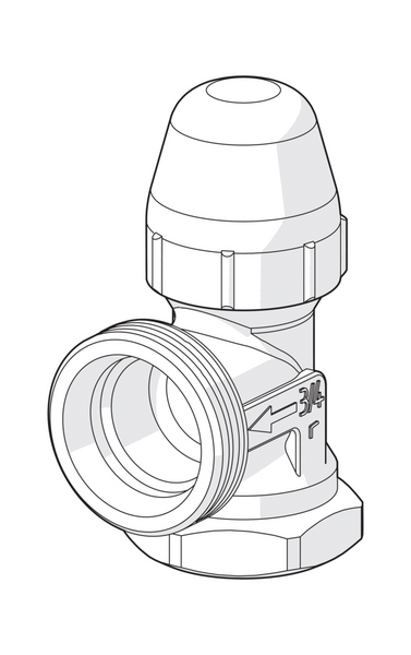 Patteriventtiilin runko Oras Stabila Dn20 Kulma 442220