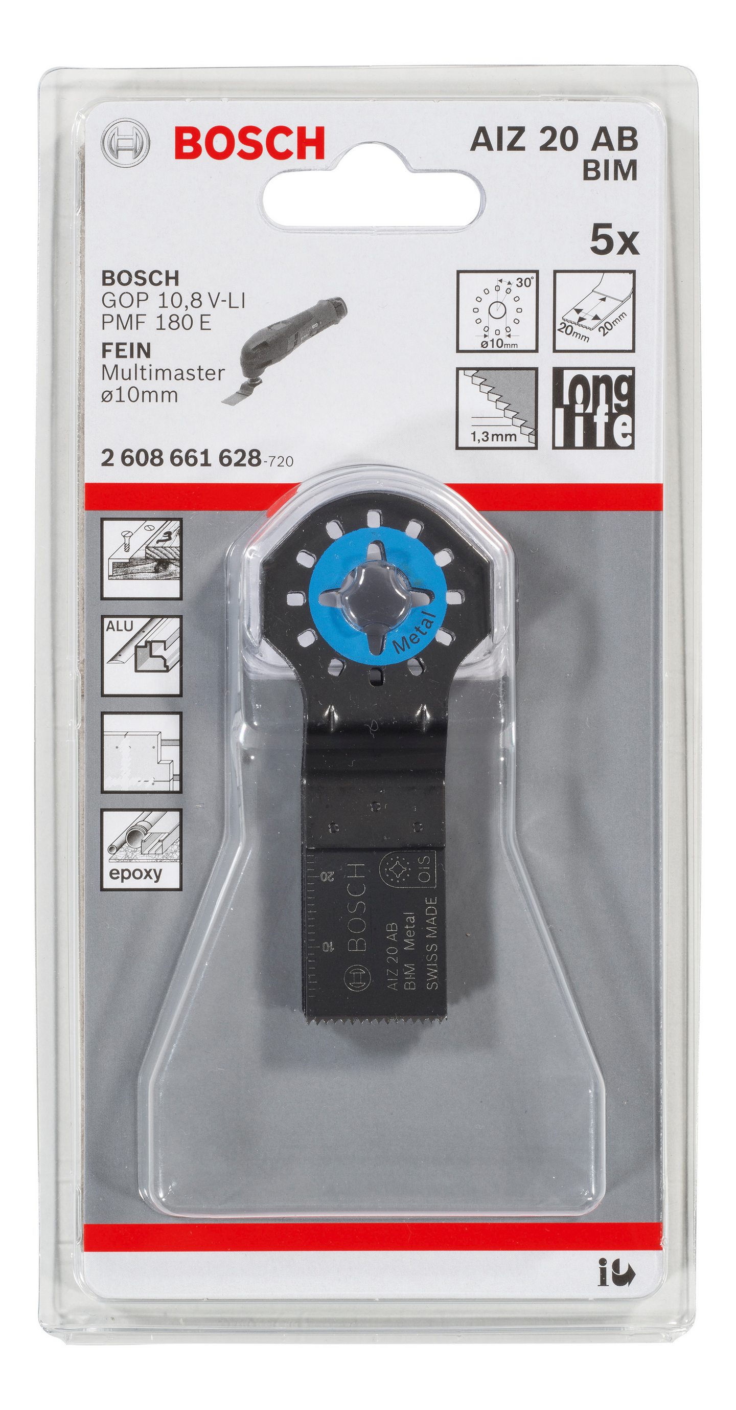 Upotussahanterä Bosch AIZ 20 AB BIM Wood and Metal 20x30mm