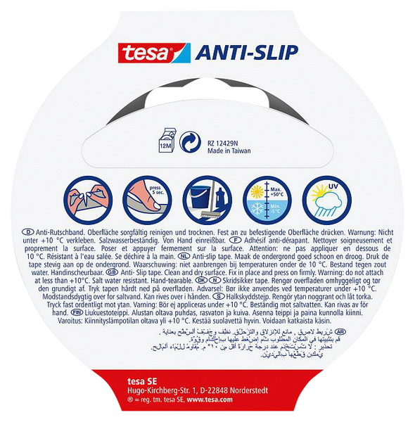 Liukuestoteippi Tesa Anti-slip 25mmx5m läpinäkyvä