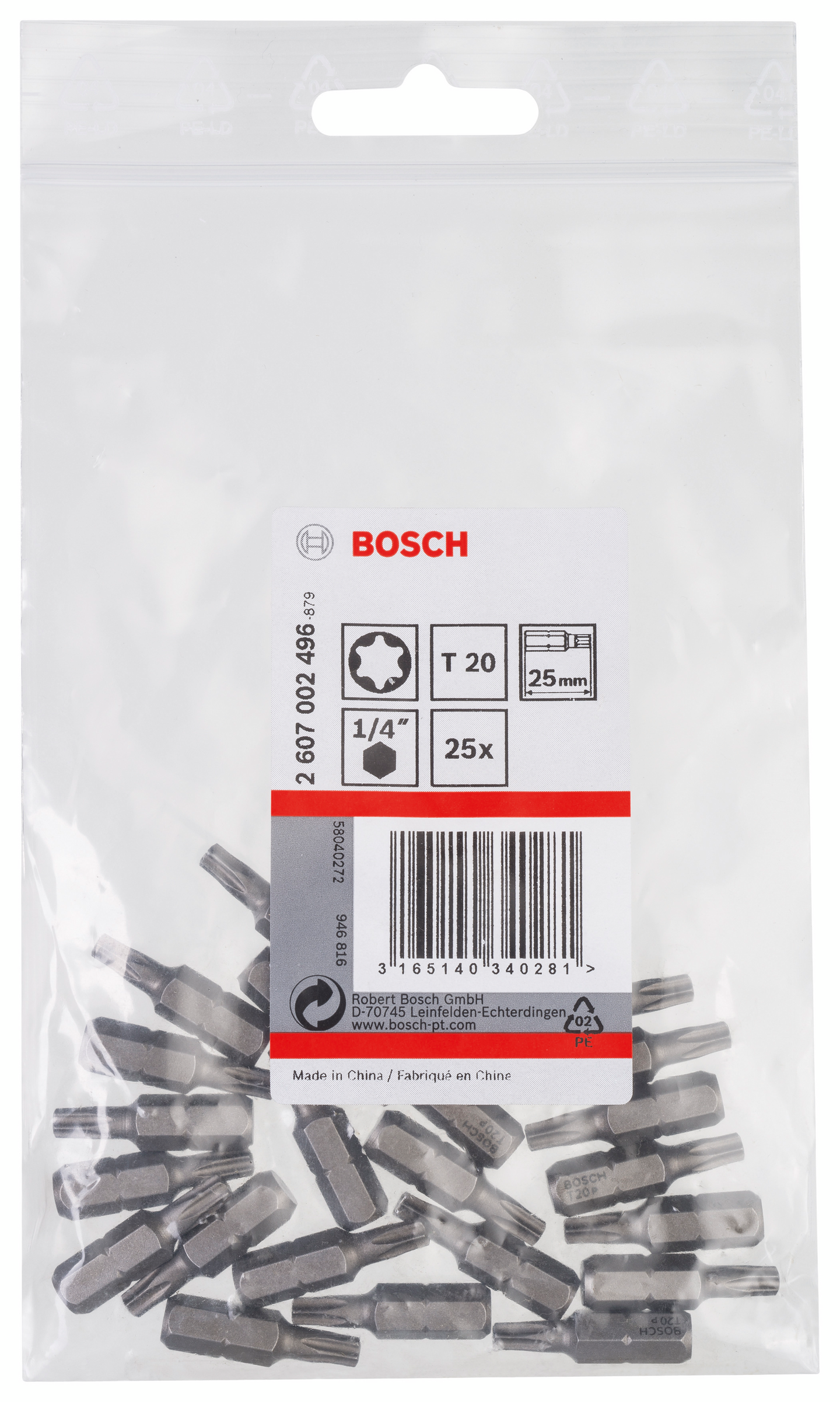 BITS BOSCH T20 XH 25MM 25ST