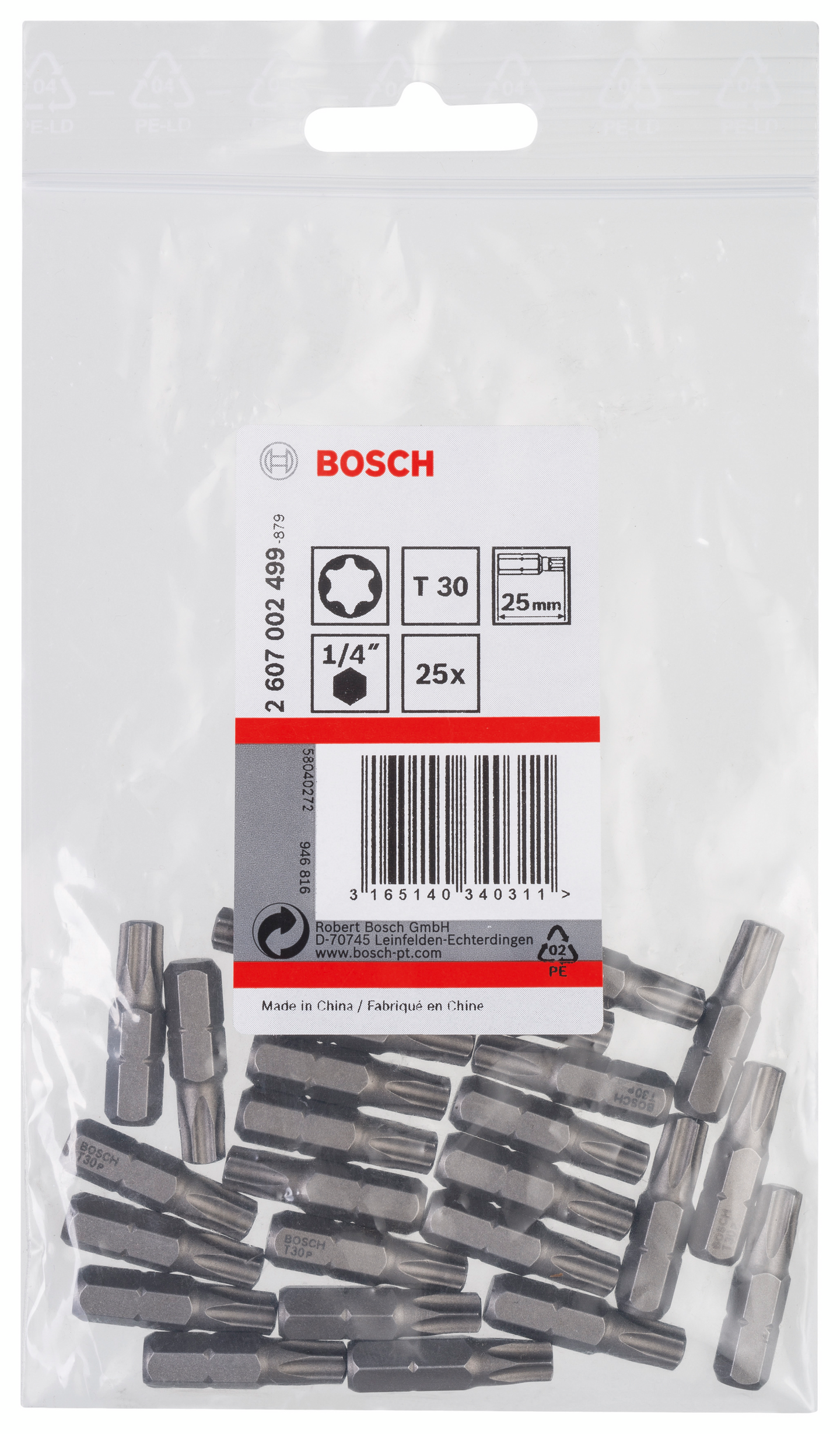 BITS BOSCH T30 XH 25MM 25ST