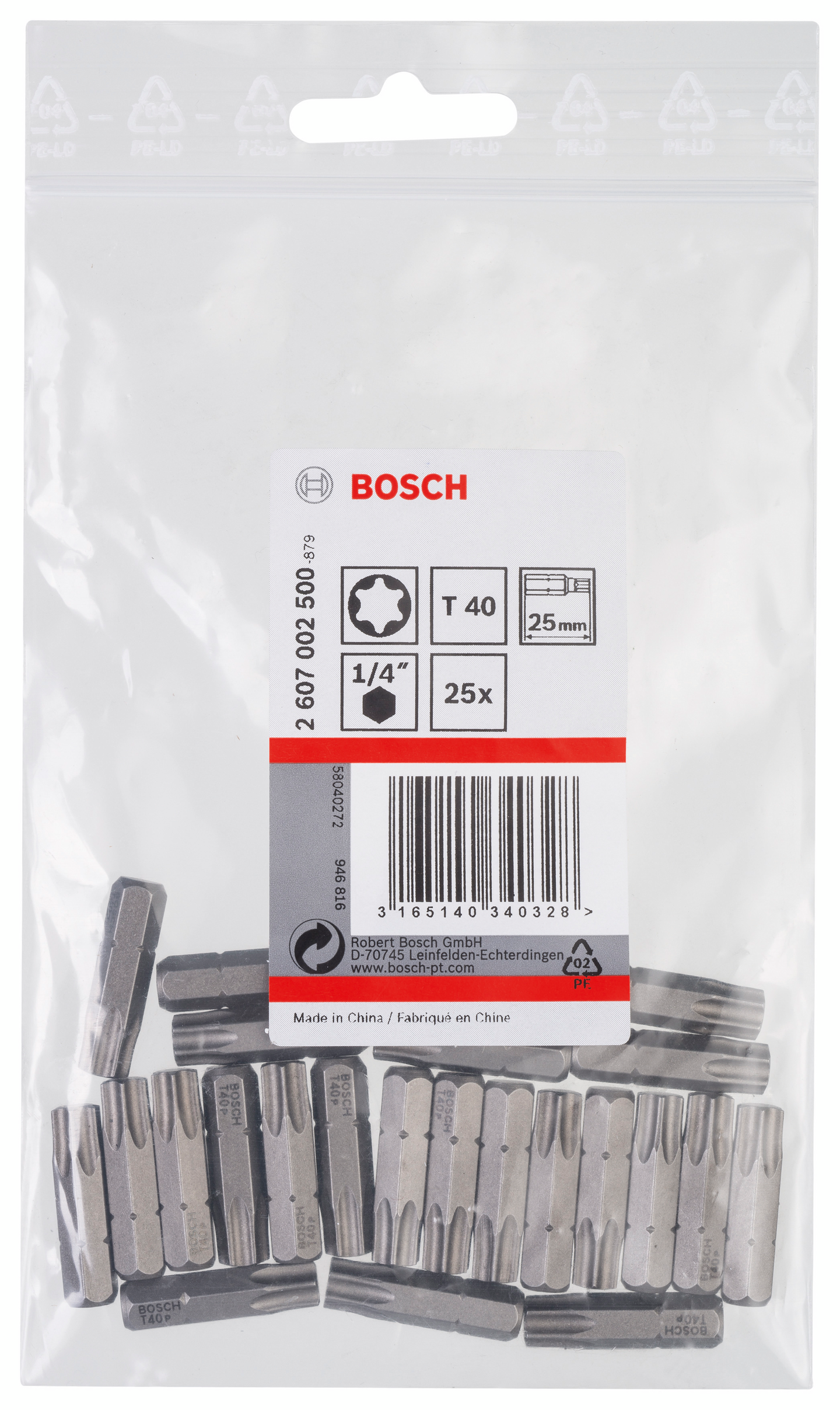 BITS BOSCH T40 XH 25MM 25ST