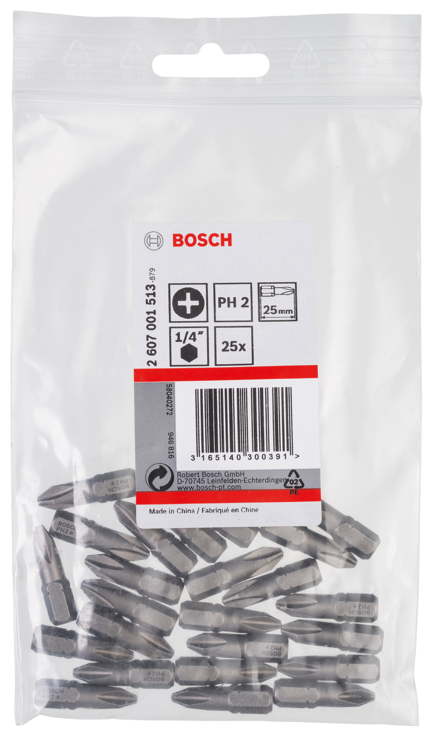 BITS BOSCH PH2 25MM 25ST