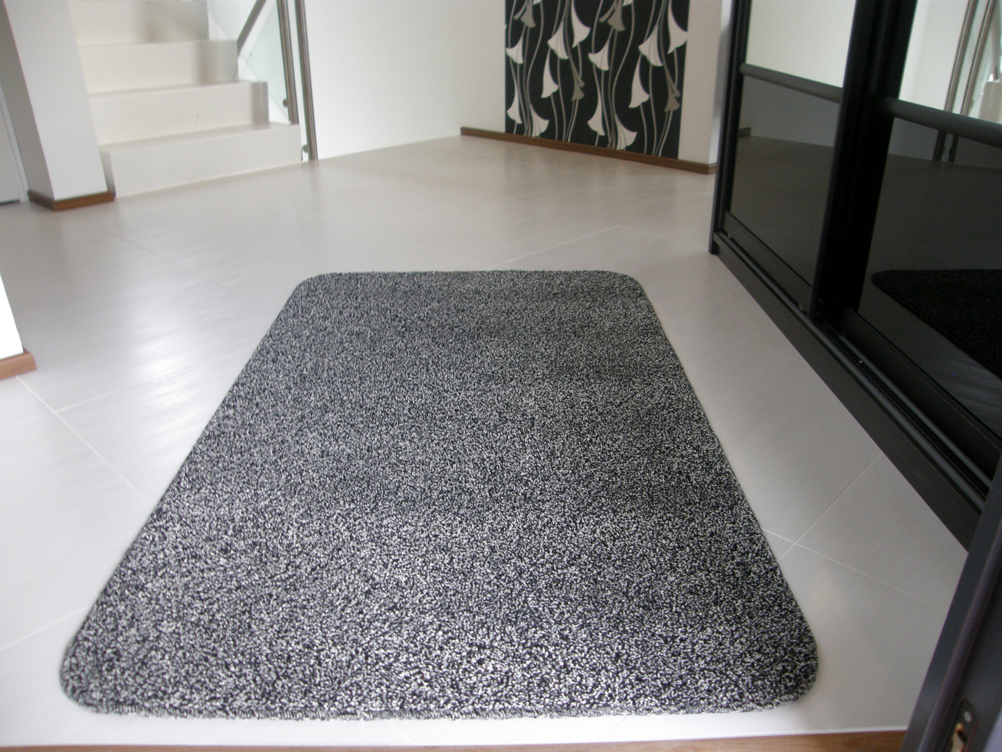 Ovimatto Kurastoppari 90x150cm valkoinen/musta