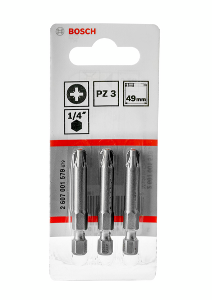 Ruuvauskärki Bosch Extra Hard PZ3 49mm 3kpl - K-Rauta