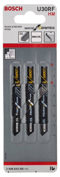 Pistosahanterä Bosch U 30 RIFF 3kpl