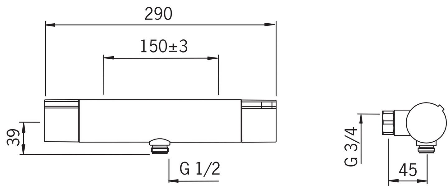 Suihkutermostaatti Oras Cubista 2870