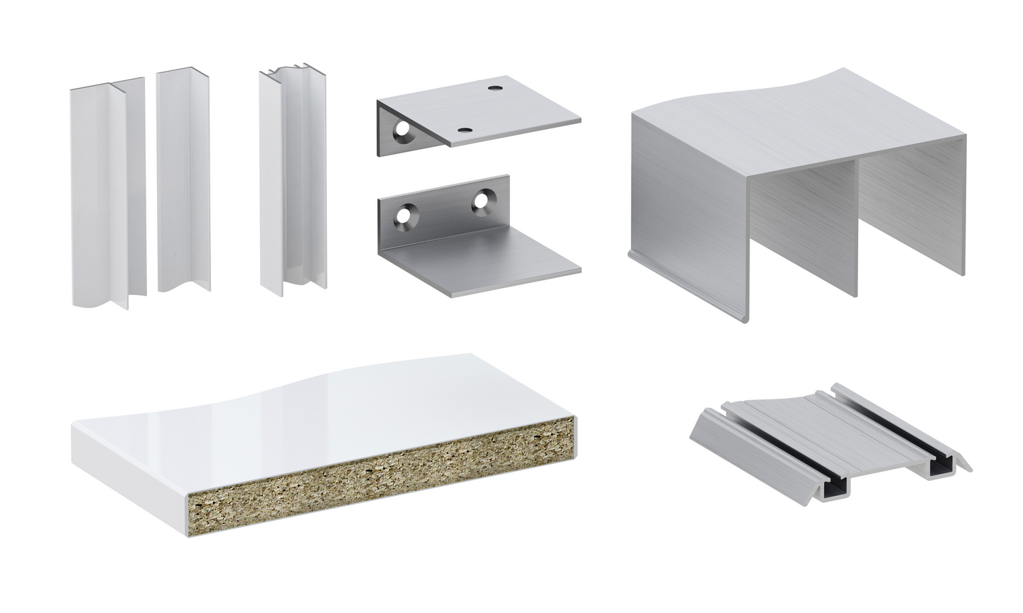 Seinäprofiili Cello Smart u-lista 198 metallia valkoinen