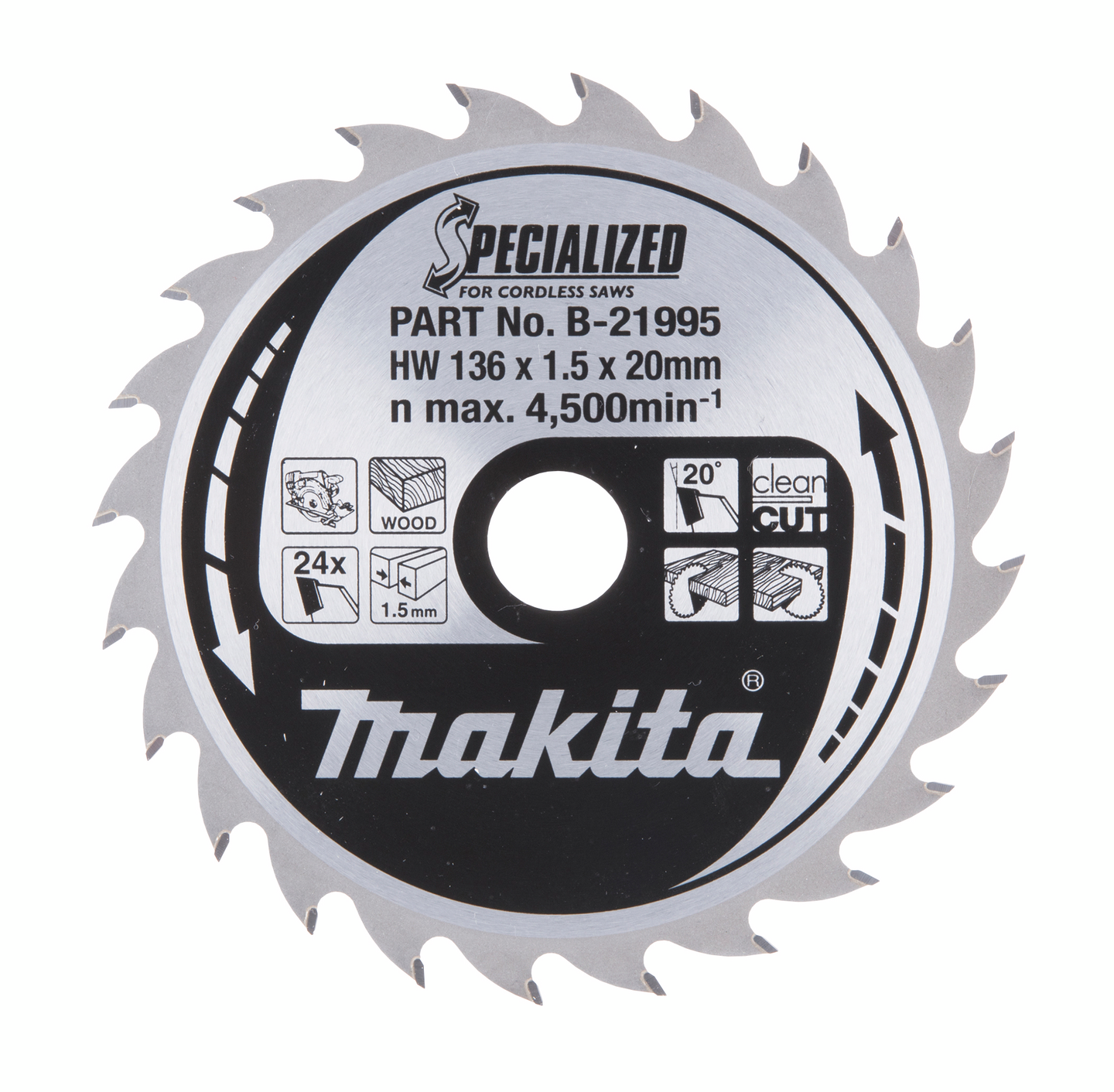 Pyörösahanterä Makita 136x20x1,5mm Z-24