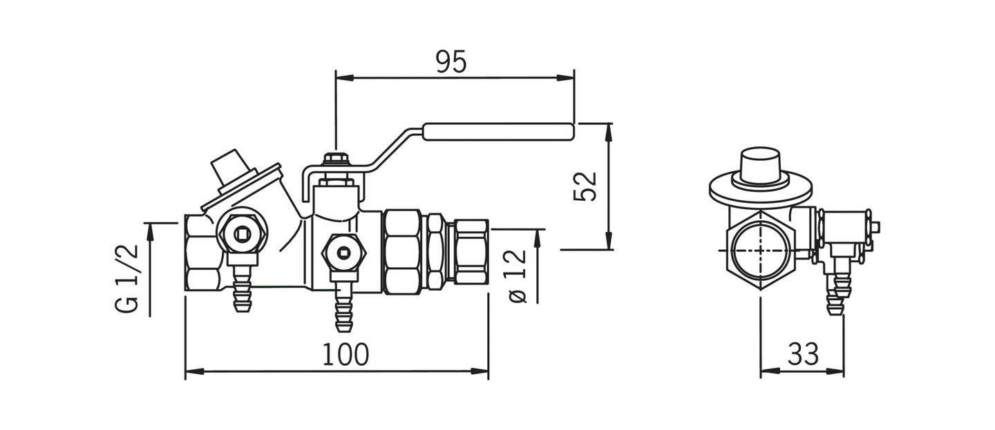 Pumpun säätöventtiili Oras DN15 1/2-1 411012