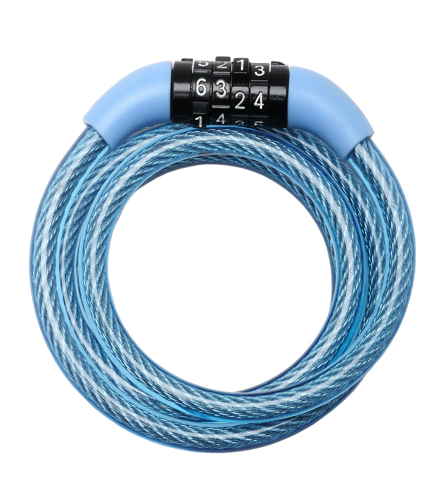 Vaijerilukko Masterlock koodilla sininen + vihreä 1,2m x 8mm numeroyhdistelmällä