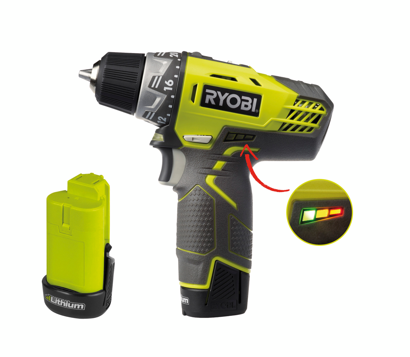 Akkuporakone Ryobi R12DD-LL13S 12V 2x1,3Ah Li-ion