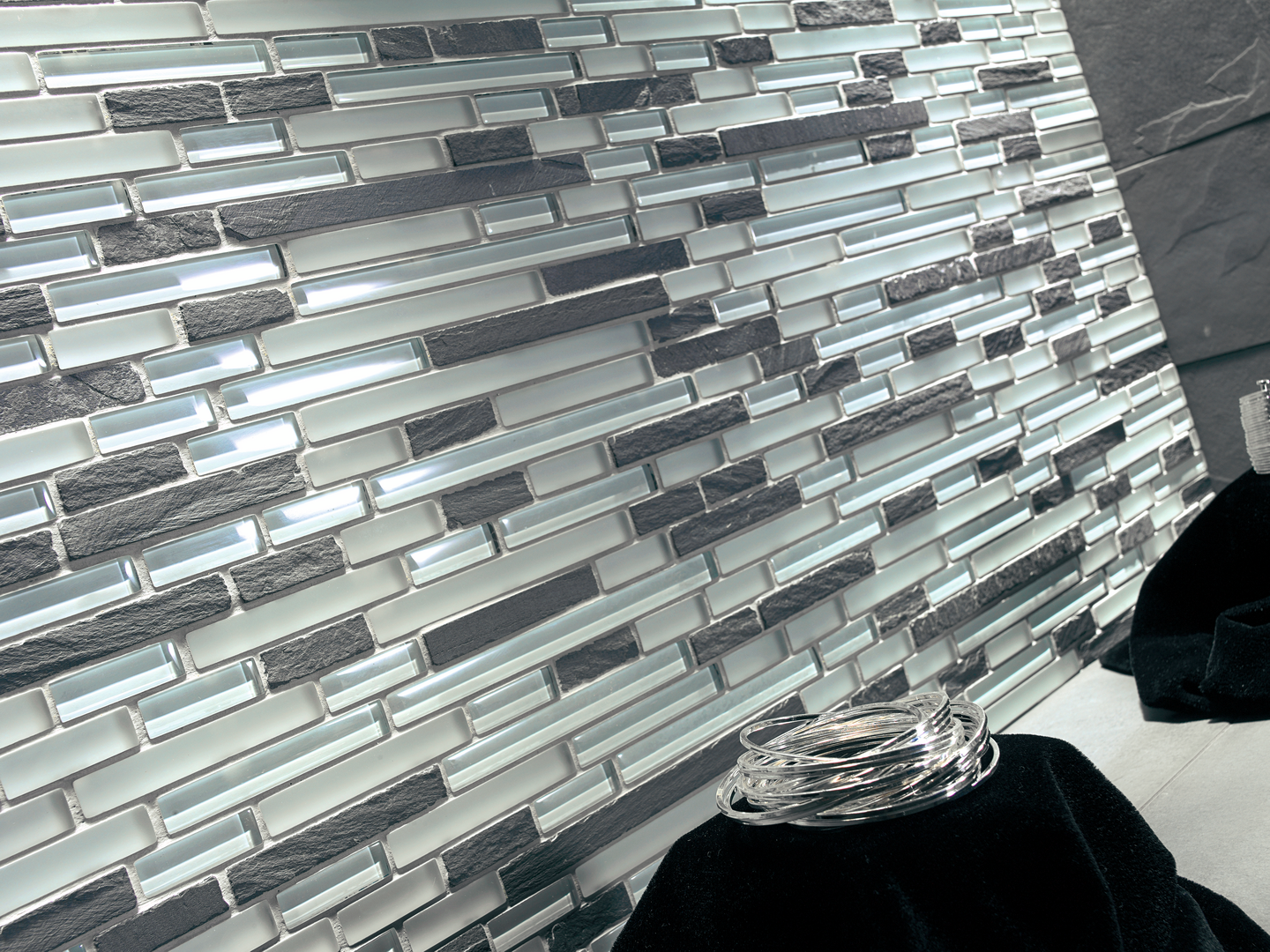 Mosaiikki Cebreiro 30x30 musta-valkoinen