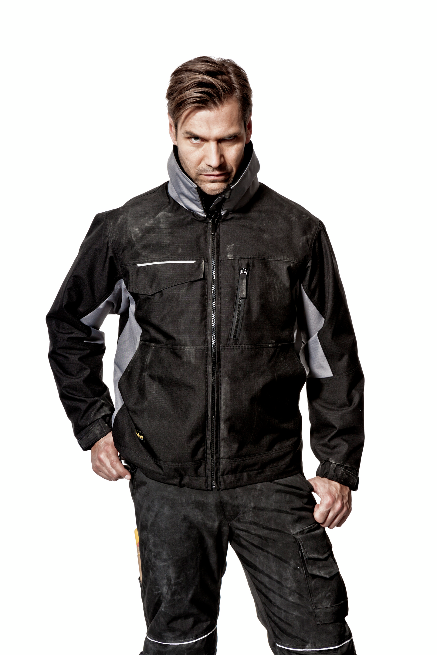 Ammattilaisen talvitakki Snickers 1128 musta-harmaa