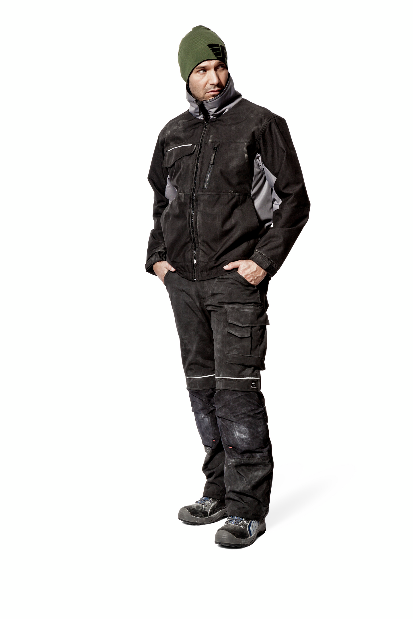 Ammattilaisen talvitakki Snickers 1128 musta-harmaa