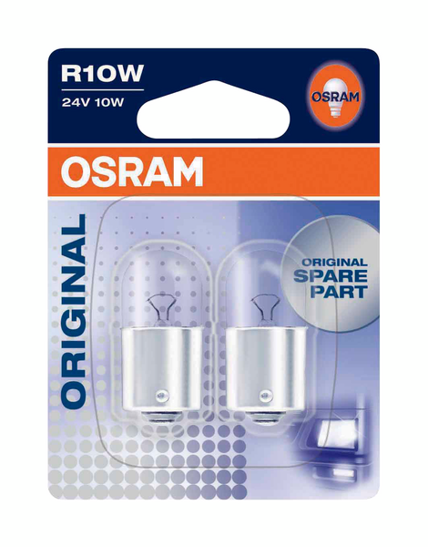 Taka-/rekisterivalolamppu Osram R10W 24V