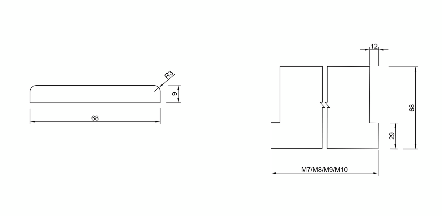 Tuuletuskynnys 68/29 M7 63cm tammi