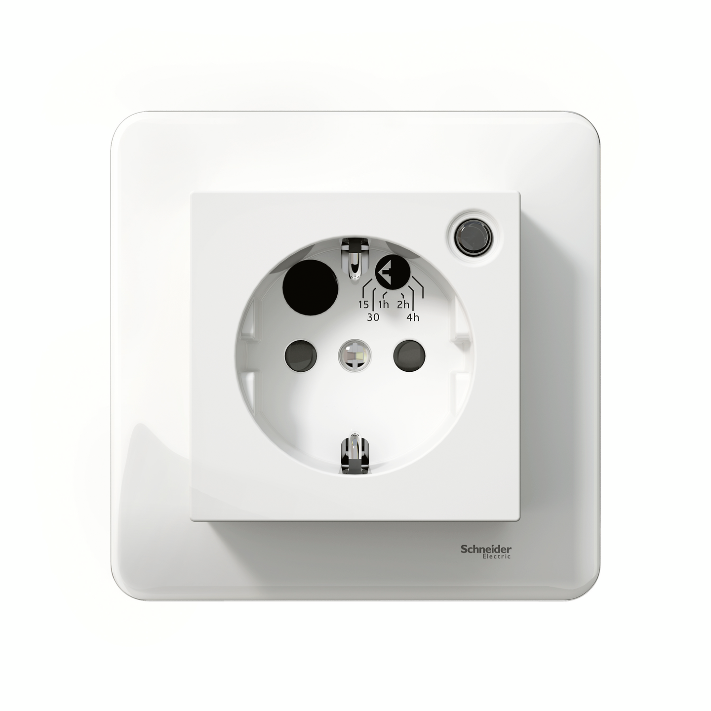 Ajastin Schneider Electric Exxact pistorasiaan 1-osainen valkoinen