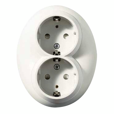 Pistorasia Schneider Electric Renova 2-osainen maadoitettu valkoinen