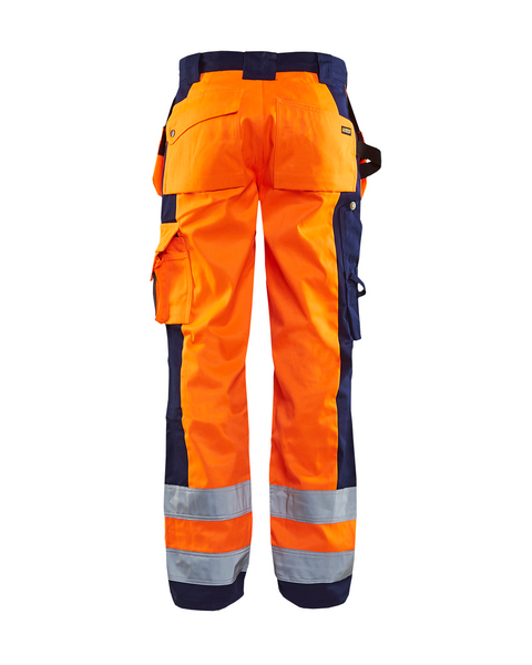 Riipputaskuhousut Blåkläder Hi-Vis 153318605389 oranssi-mariininsininen
