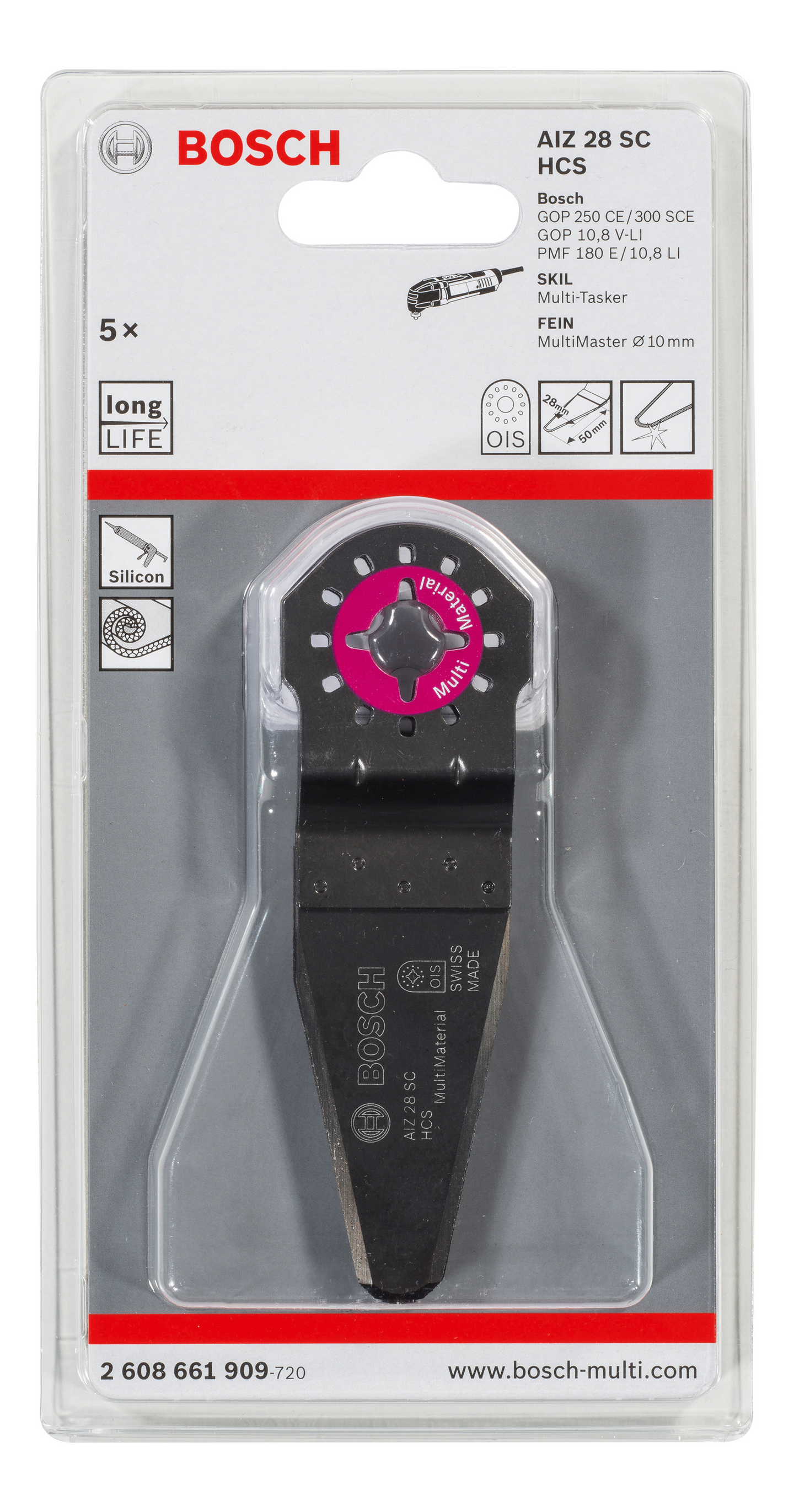 Monitoimikoneen terä Bosch yleisveitsi AIZ 28 SC 5kpl