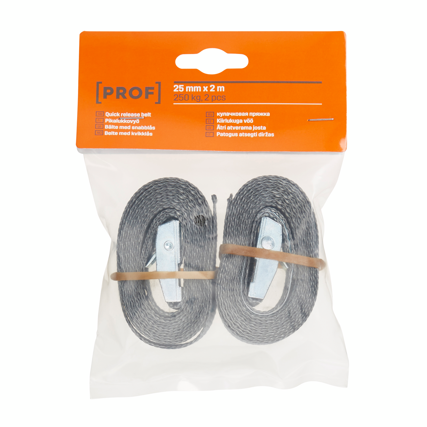 Pikalukkovyö PROF 25mm / 2m 250kg 2kpl