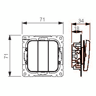 Kytkin ABB Jussi 10631UP 1+1+1