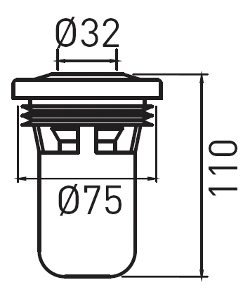 Lattiavesilukko Prevex 71440 32/75mm