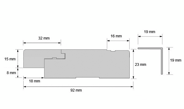 Vedeneristekynnys 23/8x92x1010 valkolakattu