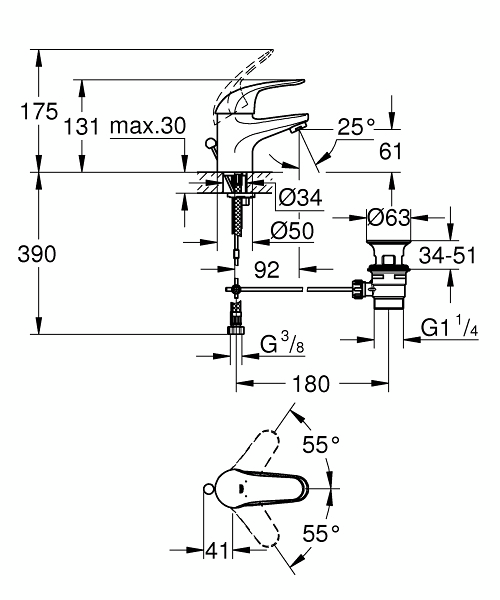 Pesuallashana GROHE Start Eco 232640 vpv