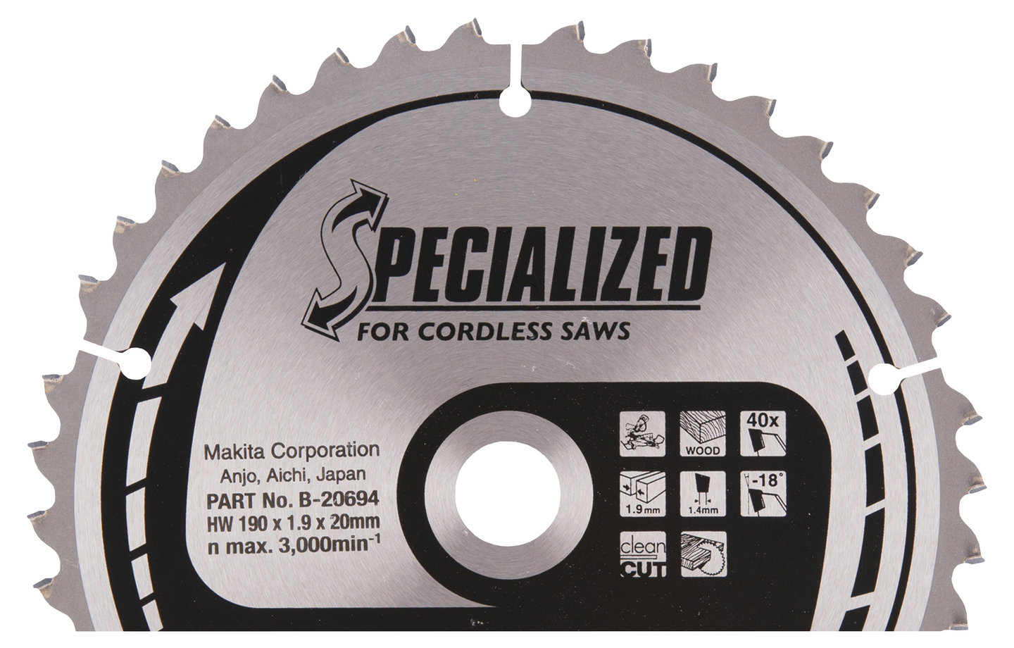 Pyörösahanterä Makita 190x20x1,9mm Z-40 B-20694