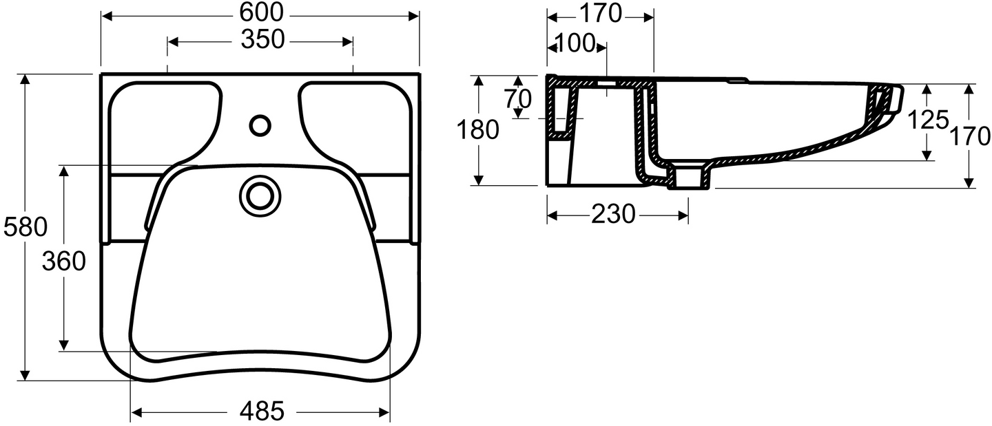 Pesuallas IDO Funktio 600mm 1110701101