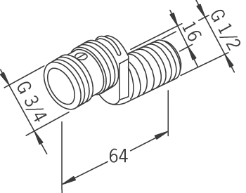 Epäkeskoliitin Oras 2810207 siirto 16mm 2kpl