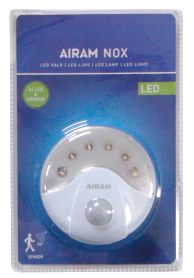 Paristovalaisin Airam Nox liiketunnistin 6 lediä