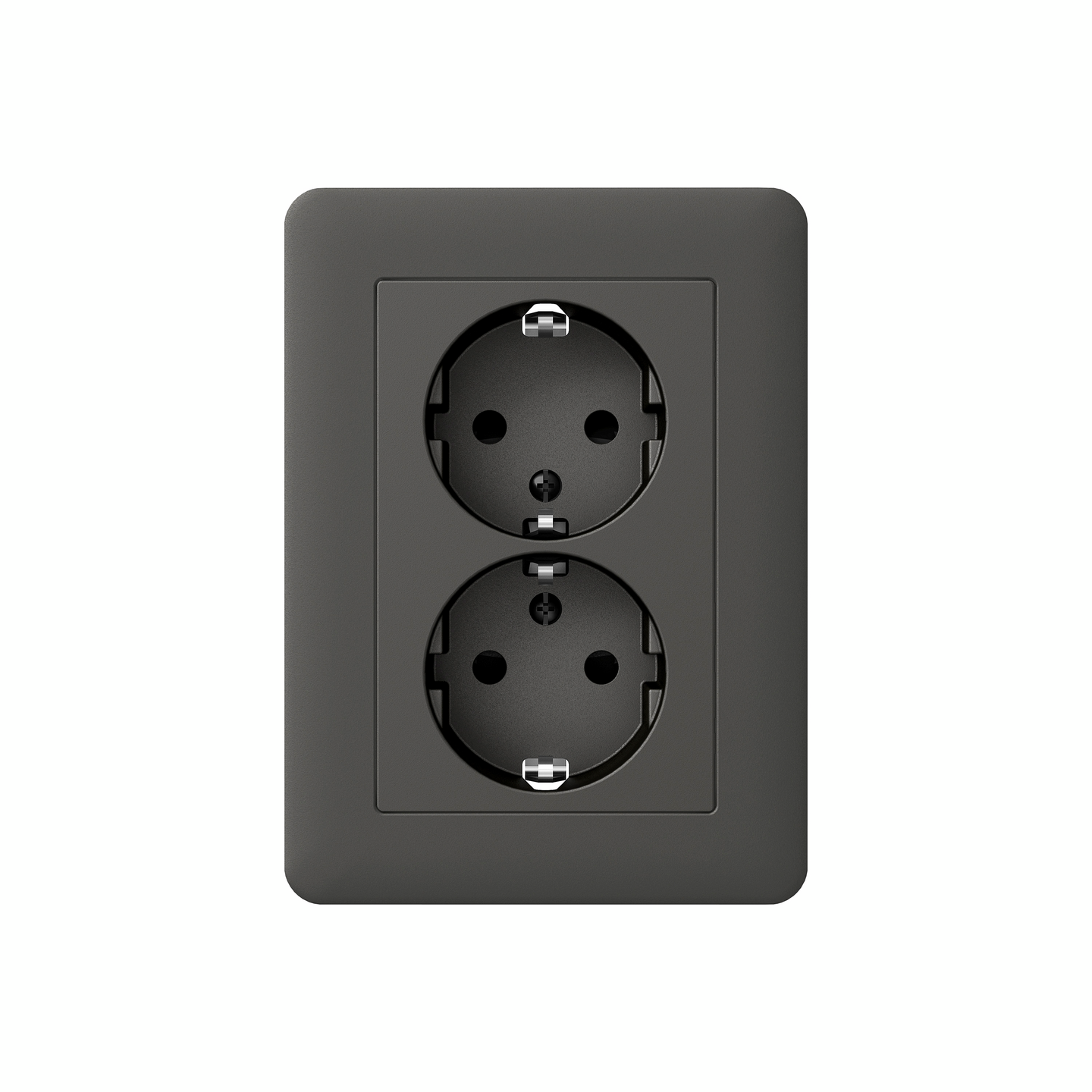 VÄGGUTTAG SCHNEIDER ELECTRIC EXXACT 2-VÄGS JORD, INFÄLLD M. RAM ANTRACIT